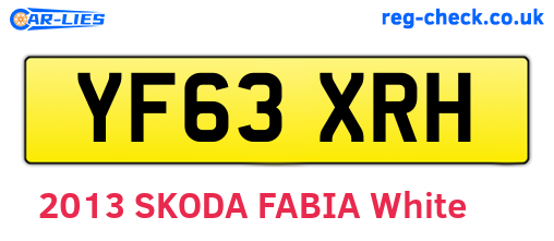 YF63XRH are the vehicle registration plates.