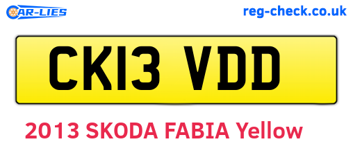 CK13VDD are the vehicle registration plates.