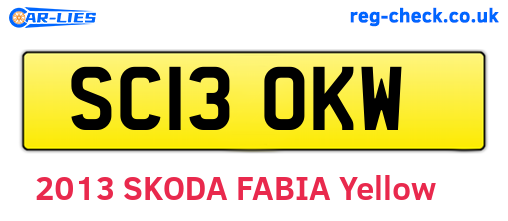 SC13OKW are the vehicle registration plates.