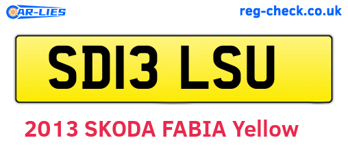 SD13LSU are the vehicle registration plates.
