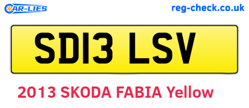 SD13LSV are the vehicle registration plates.