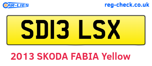 SD13LSX are the vehicle registration plates.