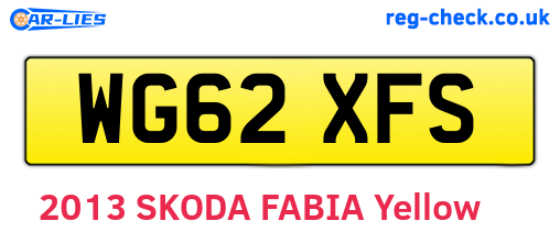 WG62XFS are the vehicle registration plates.