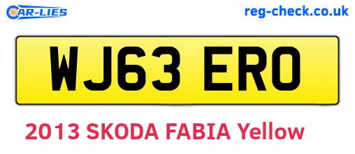 WJ63ERO are the vehicle registration plates.