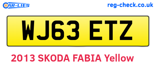 WJ63ETZ are the vehicle registration plates.