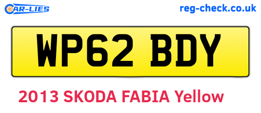 WP62BDY are the vehicle registration plates.