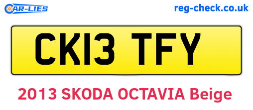 CK13TFY are the vehicle registration plates.