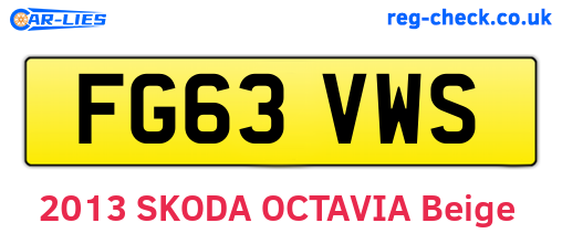 FG63VWS are the vehicle registration plates.