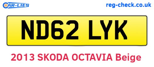 ND62LYK are the vehicle registration plates.
