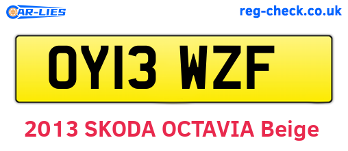 OY13WZF are the vehicle registration plates.