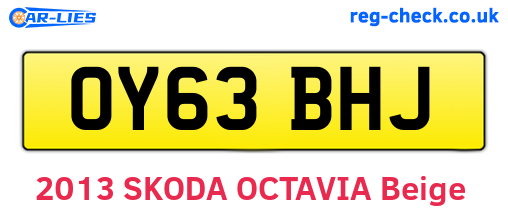 OY63BHJ are the vehicle registration plates.
