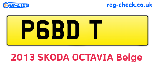 P6BDT are the vehicle registration plates.