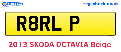 R8RLP are the vehicle registration plates.