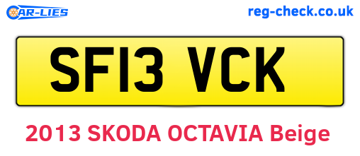 SF13VCK are the vehicle registration plates.