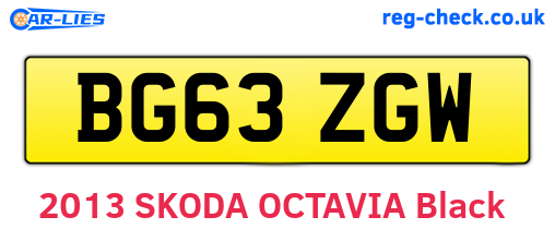 BG63ZGW are the vehicle registration plates.
