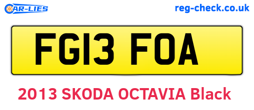 FG13FOA are the vehicle registration plates.