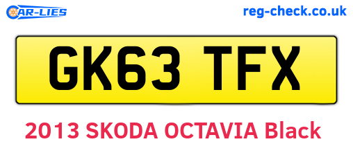 GK63TFX are the vehicle registration plates.