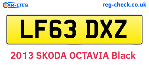 LF63DXZ are the vehicle registration plates.