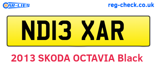 ND13XAR are the vehicle registration plates.