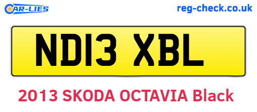 ND13XBL are the vehicle registration plates.