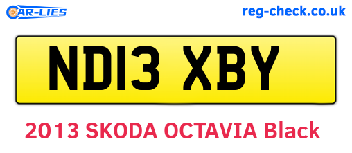 ND13XBY are the vehicle registration plates.