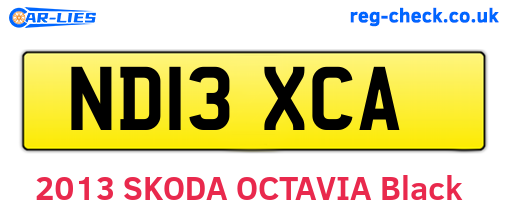 ND13XCA are the vehicle registration plates.