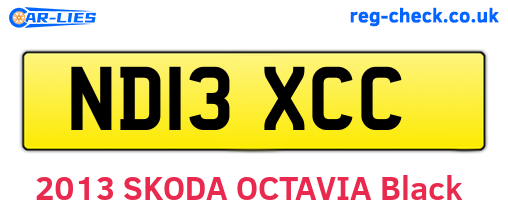 ND13XCC are the vehicle registration plates.