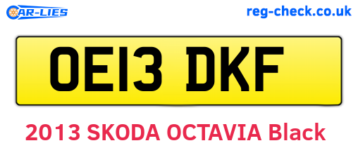 OE13DKF are the vehicle registration plates.