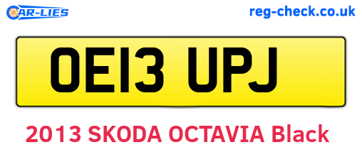 OE13UPJ are the vehicle registration plates.