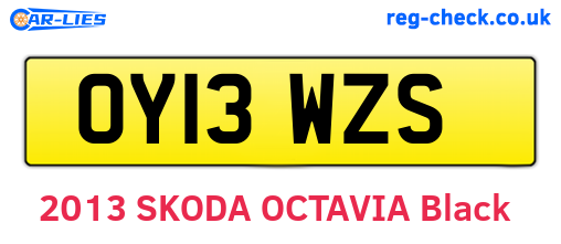 OY13WZS are the vehicle registration plates.