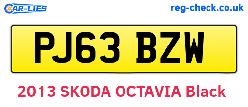 PJ63BZW are the vehicle registration plates.