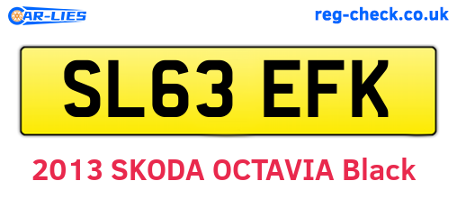 SL63EFK are the vehicle registration plates.