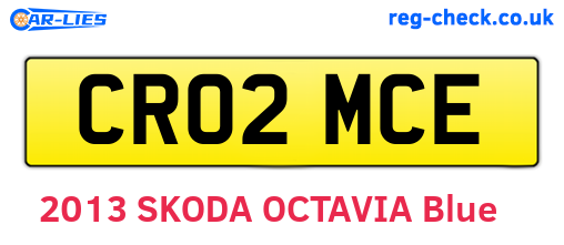 CR02MCE are the vehicle registration plates.