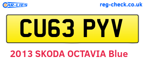 CU63PYV are the vehicle registration plates.