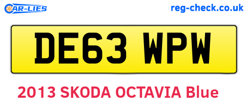 DE63WPW are the vehicle registration plates.