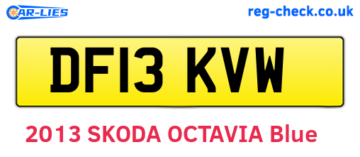DF13KVW are the vehicle registration plates.