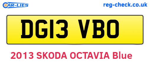 DG13VBO are the vehicle registration plates.