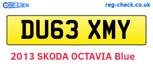 DU63XMY are the vehicle registration plates.