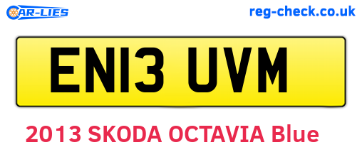 EN13UVM are the vehicle registration plates.