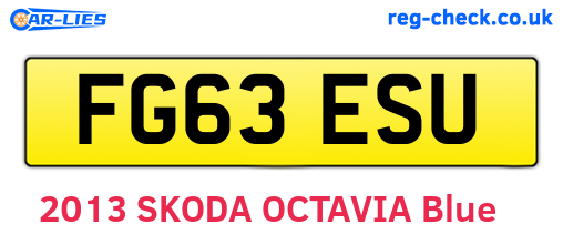 FG63ESU are the vehicle registration plates.