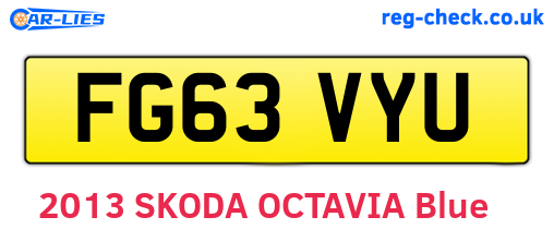 FG63VYU are the vehicle registration plates.