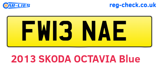FW13NAE are the vehicle registration plates.
