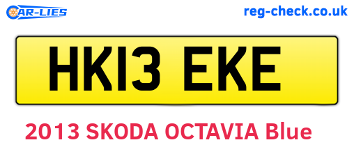 HK13EKE are the vehicle registration plates.