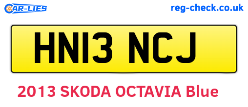 HN13NCJ are the vehicle registration plates.