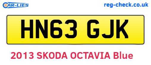 HN63GJK are the vehicle registration plates.
