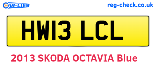 HW13LCL are the vehicle registration plates.