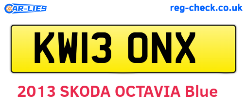 KW13ONX are the vehicle registration plates.