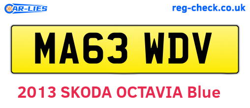 MA63WDV are the vehicle registration plates.