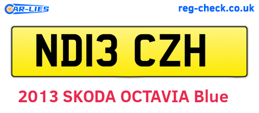 ND13CZH are the vehicle registration plates.