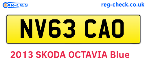 NV63CAO are the vehicle registration plates.